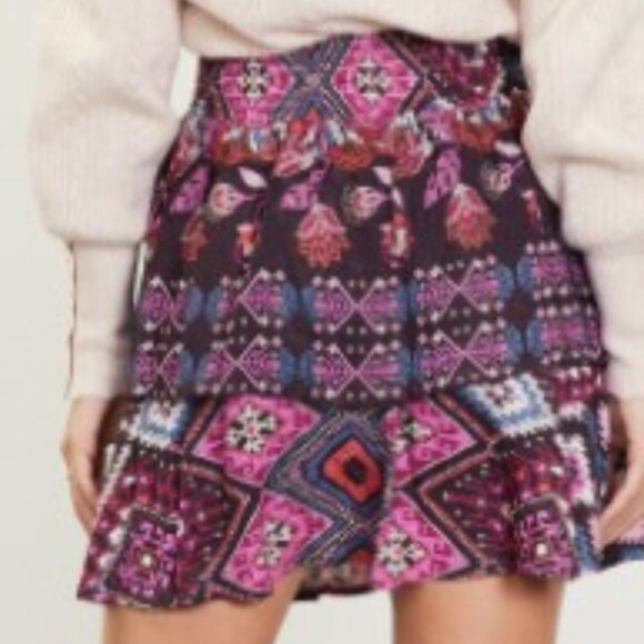 Print Ruffled Mini Skirt - Picture 2 of 4